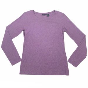JNY Jones New York Long Sleeve Purple Solid Tee size Medium